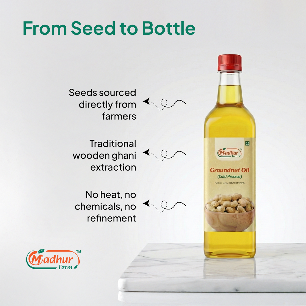 Madhurfarm Woodpress Groundnut Oil 500 ML