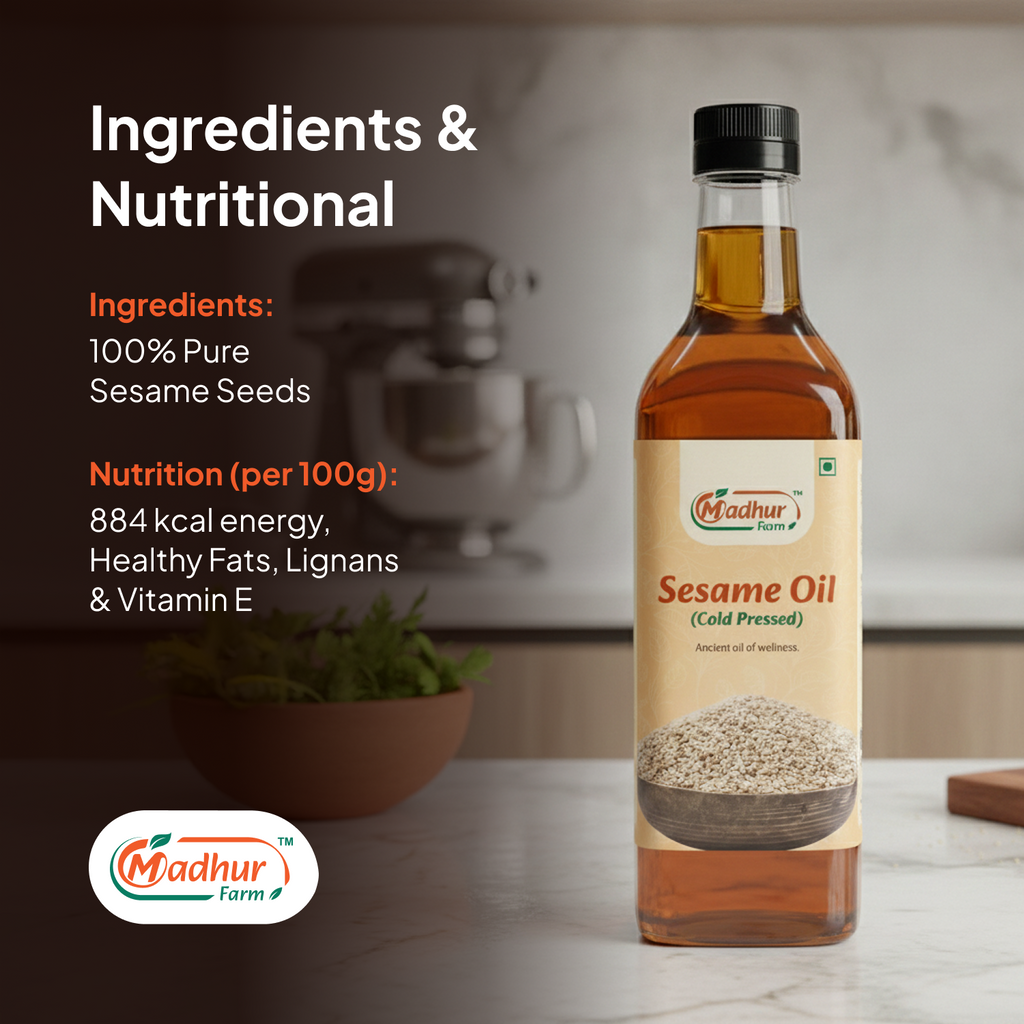 Madhurfarm Woodpress Sesame Oil 1 Liter